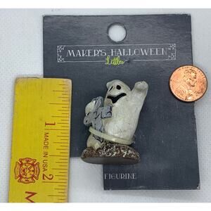 NIP Maker's Halloween Littles GHOST on GRAVE with cross miniature Joann Joann's
